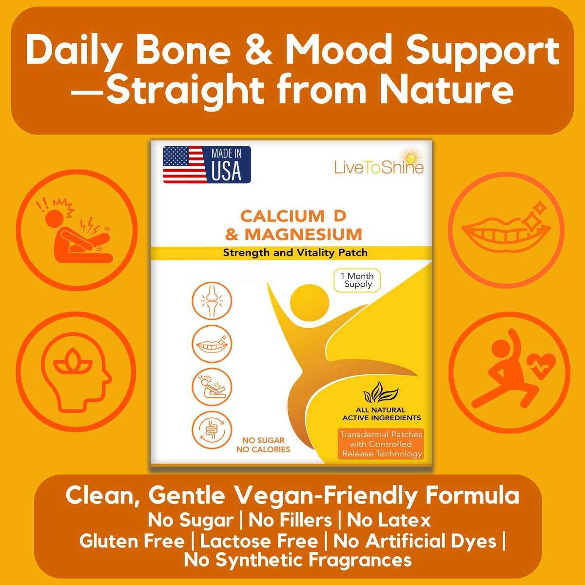 Calcium, Magnesium & Vitamin D3 Patches for Bone Health