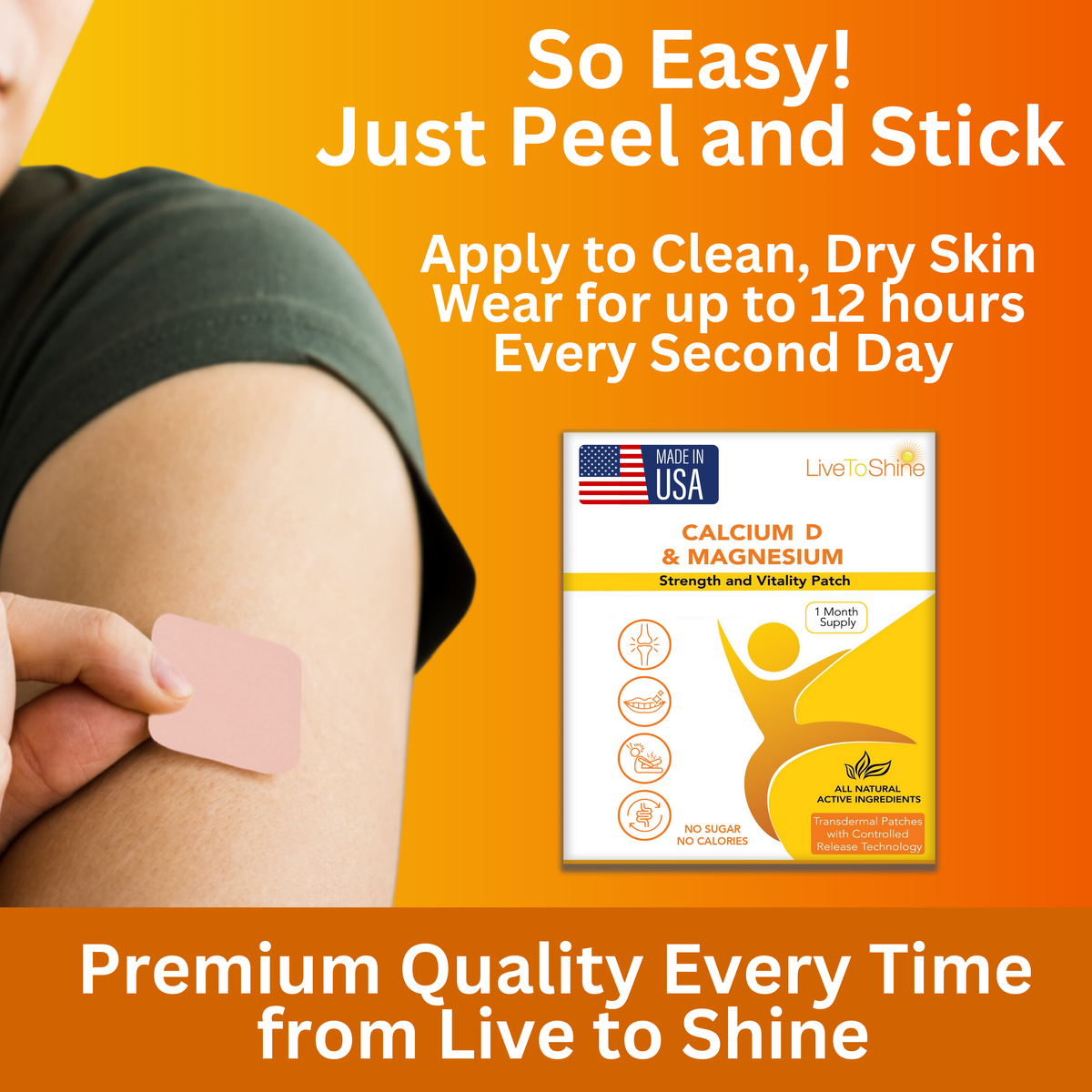 Calcium, Magnesium & Vitamin D3 Patches for Bone Health