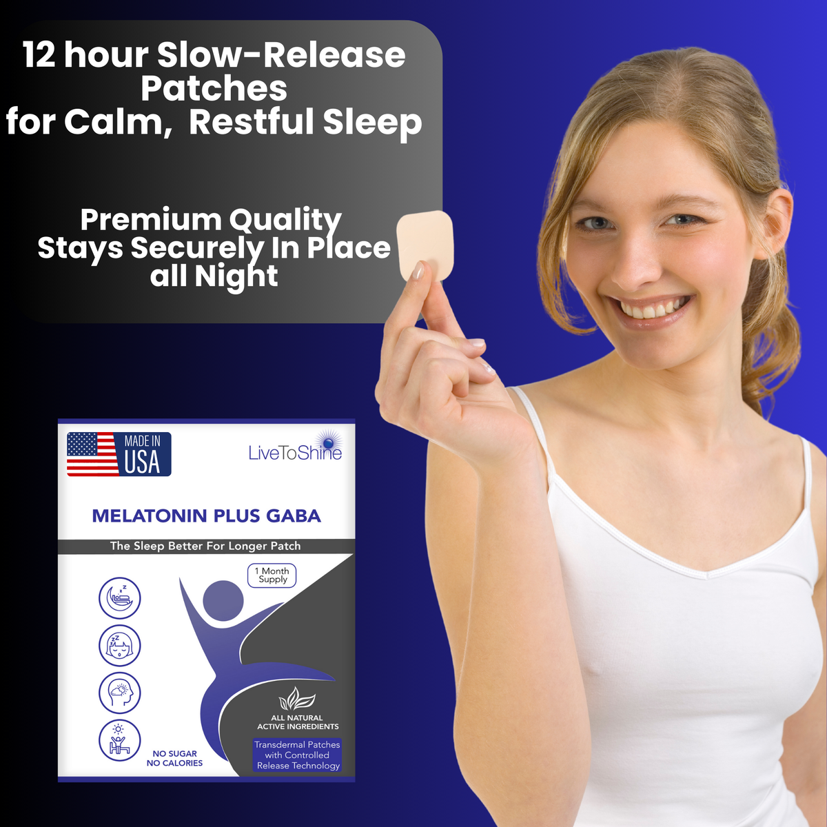 Melatonin & GABA Sleep Patches – 5mg Melatonin + 4mg GABA